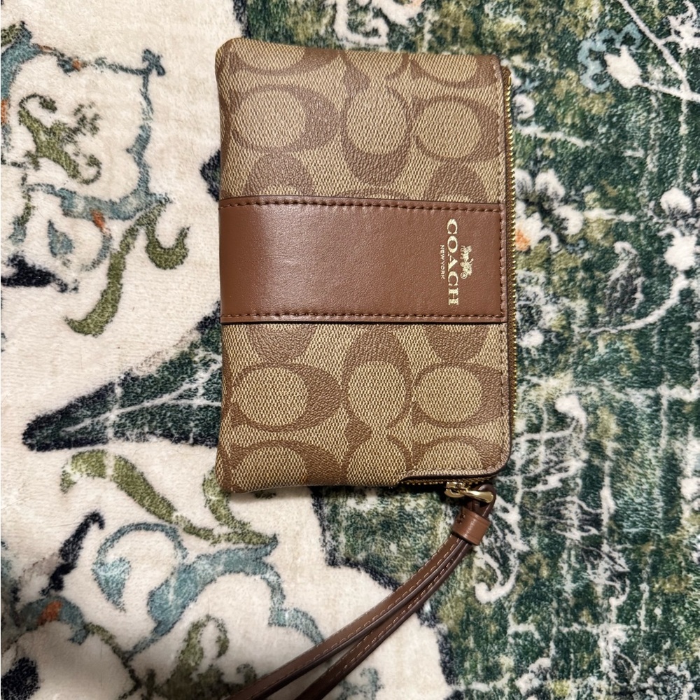 Coach Brown Wristlet